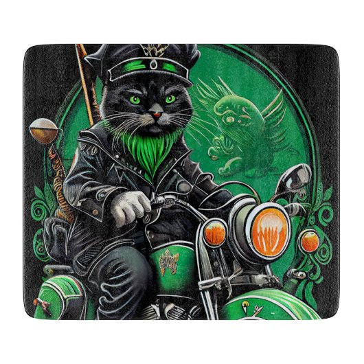 Black Cat Fahrrad St. Patrick's Day Schneidebrett (Vorderseite)
