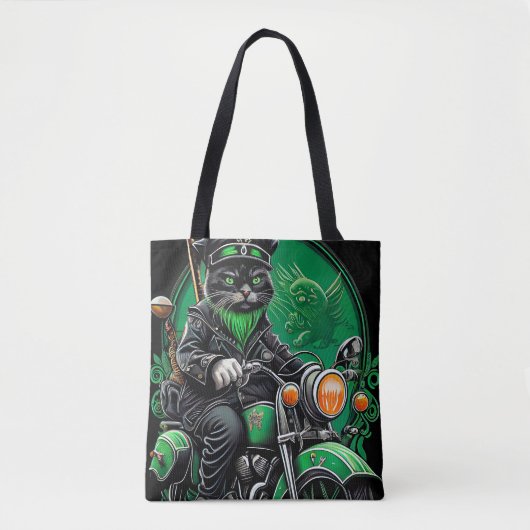 Black Cat Fahrrad St. Patrick's Day Tasche (Vorderseite)