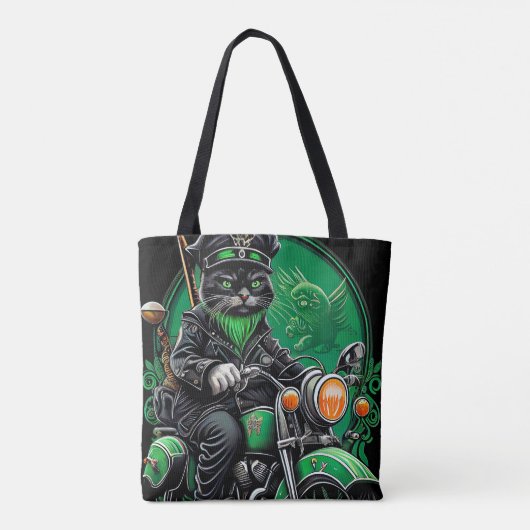 Black Cat Fahrrad St. Patrick's Day Tasche (Rückseite)