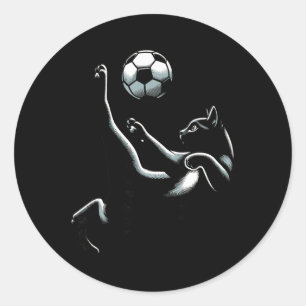 Black Cat Fahrradkick - Fußballfans Frauen Männer Runder Aufkleber