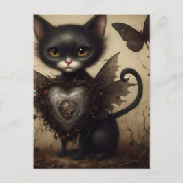 Black Cat Fairy Postkarte