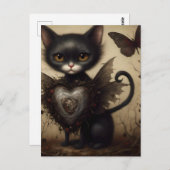 Black Cat Fairy Postkarte (Vorne/Hinten)