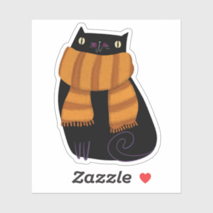 Black Cat Fall Saison Halloween Spooky Niedlich Aufkleber
