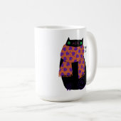Black Cat Fall Saison Halloween Spooky Niedlich Kaffeetasse (VorderseiteRechts)