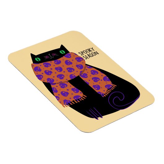 Black Cat Fall Saison Halloween Spooky Niedlich Magnet (Rechte Seite)