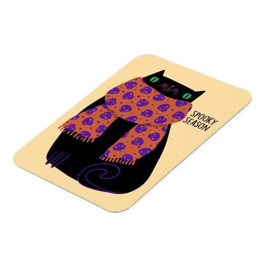 Black Cat Fall Saison Halloween Spooky Niedlich Magnet (Linke Seite)