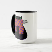 Black Cat Fall Saison Halloween Spooky Niedlich Tasse (Vorderseite Links)