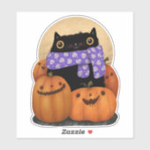 Black Cat Fall Saison Happy Halloween Aufkleber (Blatt)