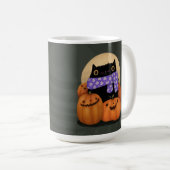 Black Cat Fall Saison Happy Halloween Kaffeetasse (VorderseiteRechts)