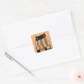 Black Cat Fall Saison Happy Halloween Quadratischer Aufkleber (Umschlag)