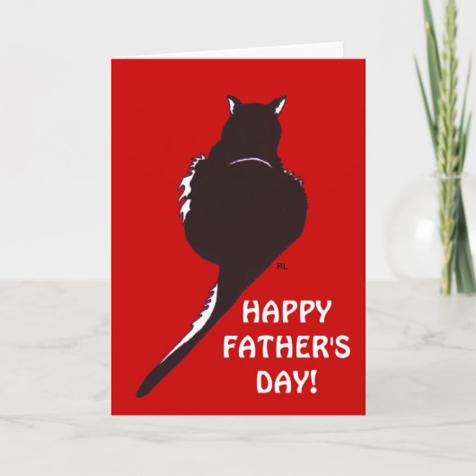 Black Cat Father's Day Card Karte (Vorderseite)