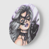 Black Cat ~ Felicia Hardy Große Wanduhr (Winkel)