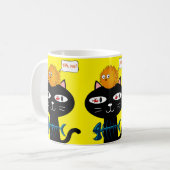 Black Cat Fishbones Gelbe Tasse (Vorderseite Links)