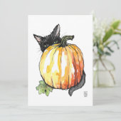 Black Cat Flat Dankeschön Karte (Stehend Vorderseite)