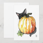 Black Cat Flat Dankeschön Karte (Vorne/Hinten)