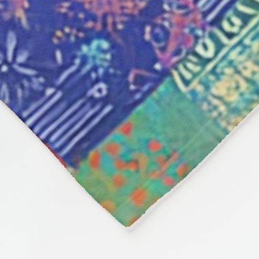 Black Cat Folk Art Fleecedecke (Ecke)