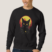 Black Cat Forest Moon Mystical Cat Sweatshirt (Vorderseite)