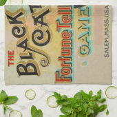 Black Cat Fortune Telling Game Handtuch (Gefaltet)