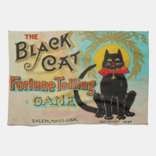 Black Cat Fortune Telling Game Handtuch
