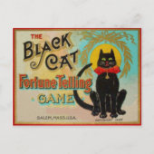 Black Cat Fortune Telling Game Postkarte (Vorderseite)