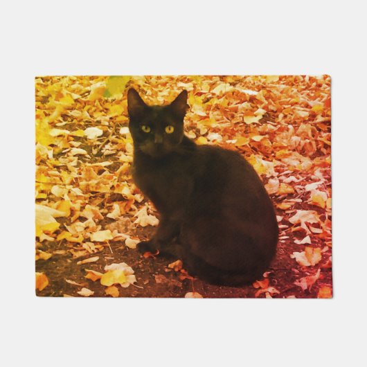 Black Cat Foto Fußmatte (Vorderseite)