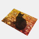 Black Cat Foto Fußmatte (Schrägansicht)