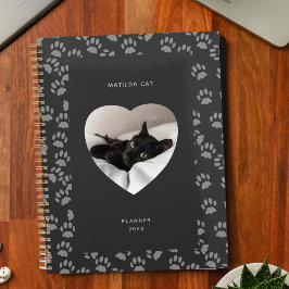 Black Cat Foto Herz Grau Pfoten Druckplaner Planer