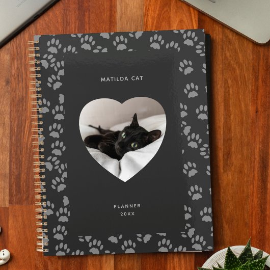 Black Cat Foto Herz Grau Pfoten Druckplaner Planer