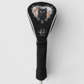 Black Cat Foto Paw Print Heft Golf Head Cover Headcover (Vorderseite)