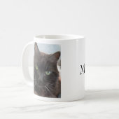 Black Cat Foto Personalisiert Name Kaffeetasse (Vorderseite Links)