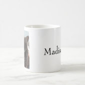 Black Cat Foto Personalisiert Name Kaffeetasse (Mittel)