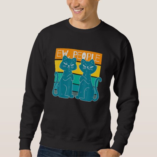 Black Cat Frauen Ew People Meowy Cat Sweatshirt (Vorderseite)
