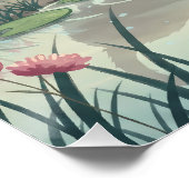  Black Cat & Frogs Poster (Ecke)