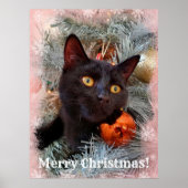Black Cat Frohe Weihnachten Poster (Vorne)