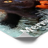 Black Cat Frohe Weihnachten Poster (Ecke)