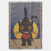 Black Cat Full Moon Bat Decke (Vorderseite Vertikal)