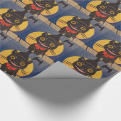 Black Cat Full Moon Bat Geschenkpapier (Ecke)