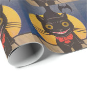 Black Cat Full Moon Bat Geschenkpapier (Rolleneckpunkt)