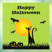 Black Cat Full Moon Halloween Fensteraufkleber (Blatt 3)