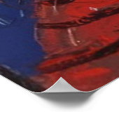 Black Cat Full Moon Rooftop Poster (Ecke)