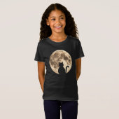 Black Cat Full Moon Silhouette T-Shirt (Vorne ganz)