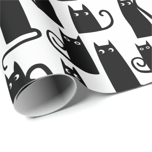 Black Cat Fun Geschenkpapier (Rolleneckpunkt)