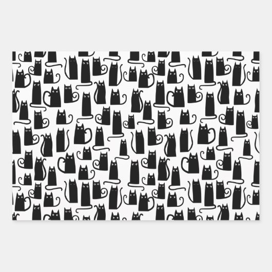 Black Cat Fun Geschenkpapier Set (Vorderseite 3)