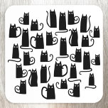 Black Cat Fun Getränkeuntersetzer<br><div class="desc">Kleine schwarze Katzen für Tierfreunde überall. Originelle Kunst von Nic Squirrell.</div>
