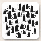 Black Cat Fun Getränkeuntersetzer (Vorderseite)