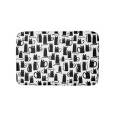 Black Cat Fun Muster Badematte (Vorderseite)