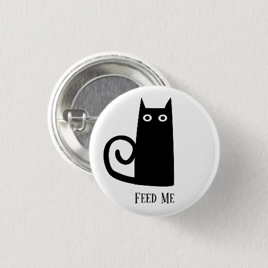 Black Cat Funny Button (Vorne & Hinten)