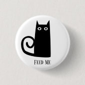 Black Cat Funny Button (Vorderseite)