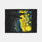 Black Cat Funny Cat Lover Mom Daddy Starry Night V Fleecedecke (Vorderseite (Horizontal))
