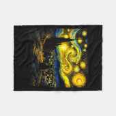 Black Cat Funny Cat Lover Mom Daddy Starry Night V Fleecedecke (Vorderseite (Horizontal))